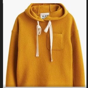 Alex Mill boiled wool pocket hoodie in Maroon